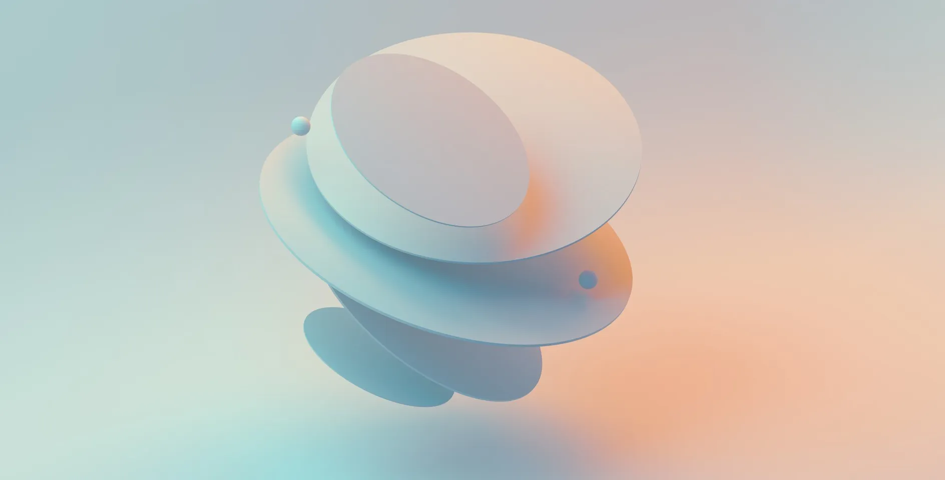 A smooth blue and white abstract shape in soft light